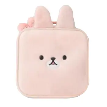 

Women Cartoon Makeup Pouch Storage Bag Rabbit Embroidery Plush Pompom Tote Square Makeup Case Cosmetic Bag Necessaire Feminina