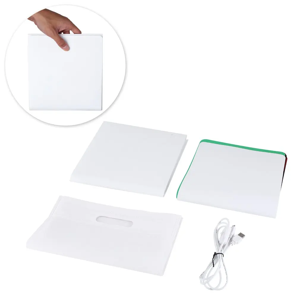 

Folding Portable Room Photo Light Box LED Studio Softboxes Photography Lighting Tent Kit 4 Colors Backdrops Switch Control