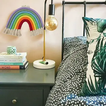 

Exquisite Rainbow Macrame Woven Wall Tapestry Hanging Art Wall Decor Scandinavian Kids Room Decoration Accessories