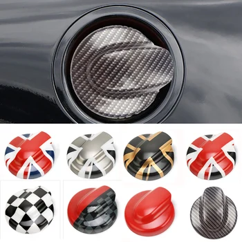 

ABS carbon fiber Car Oil Fuel Tank Cap Decorative Shell Sticker Cover Decals For MINI Cooper S R55 Clubman R56 2.0T Car Styling