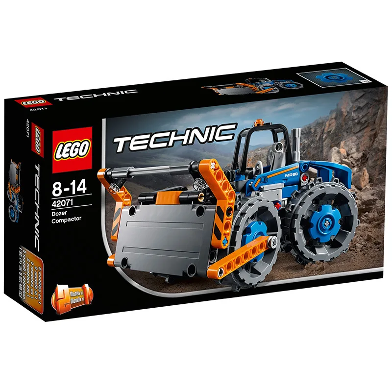 LEGO Machinery Group 42071 Bulldozing Road Roller Lego Technic Small Particles Inserted Building Blocks Toy
