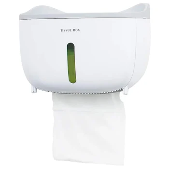 

Toilet Paper Holder - Waterproof Toilet Paper Roll Holder Self-Adhesive Tissue Paper Towels Holder with Shelf-Dropship