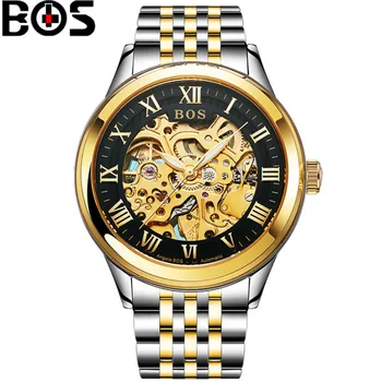 

Vintage Roman Dress Business Watches for Men Luxury Skeleton Automatic Wrist watch Self-winding Full Steel Watch Water Proof