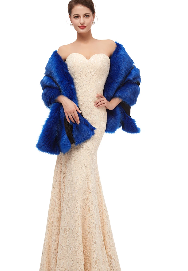 ONLY FUR SHAWL Зимняя меховая шаль для взрослых женщин вечерние вечерний жакет Теплый искусственный свадебный кашне, накидки для свадебного платья - Цвет: ONLY FUR SHAWL