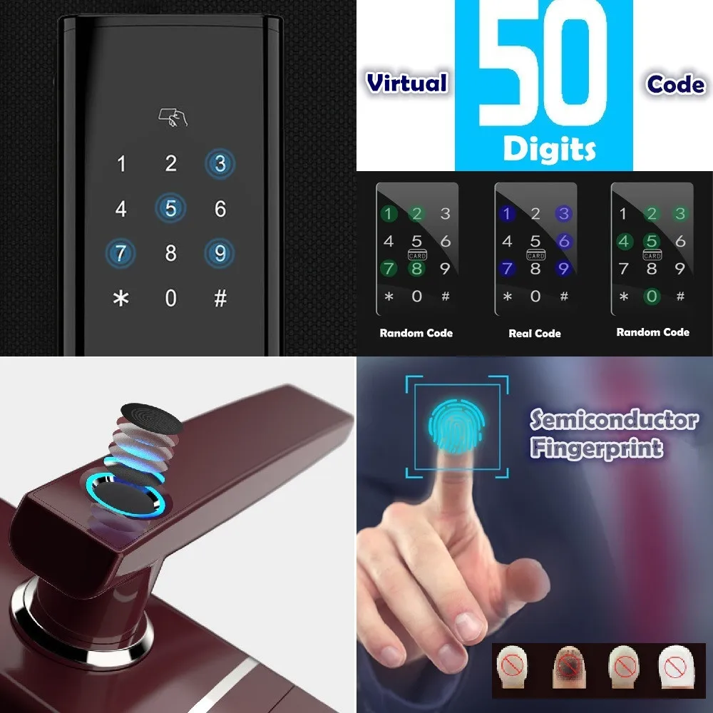 Bluetooth приложение биометрический отпечатков пальцев умный дверной замок, пароль и Карта и ключ доступа для дома и отеля и квартиры и т. Д