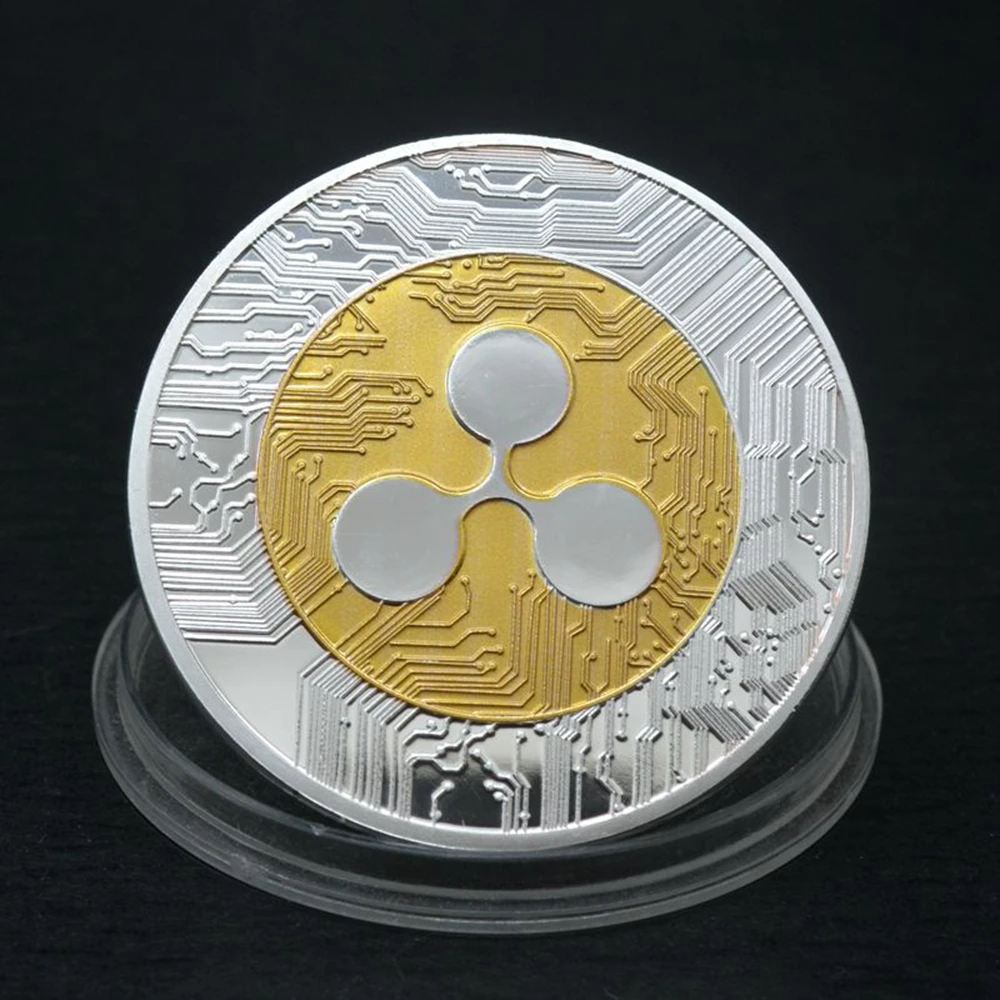 XRP Coin New Gold & Silver Ripple Commemorative Round Collectors Coin+Case Gift 