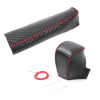 

Car Leather Gear Shift Head Cover + Hand Brake Case for Suzuki Jimny 2019 2020