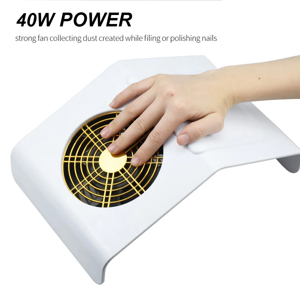 

40W Nail Dust Suction Collector Pro Vacuum Cleaner Nail Art Equipment with 2 Dust Collecting Bag Nail Salon Tools