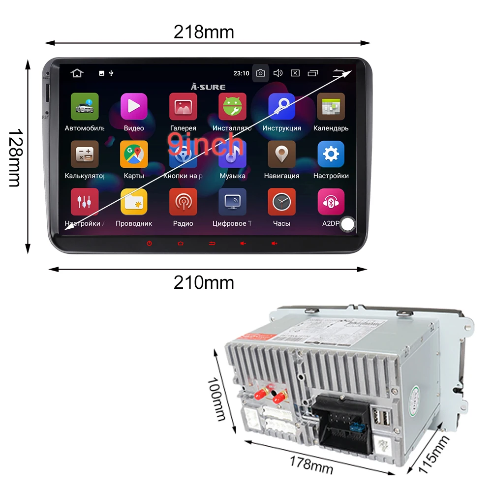 Perfect A-Sure 2 Din 9 Inch Android 9.0 Car Radio GPS For Volkswagen VW Tiguan Polo Golf 5 6 Passat b6 Caddy Transporter T5 Touran Skoda 5 Perfect A-Sure 2 Din 9 Inch Android 9.0 Car Radio GPS For Volkswagen VW Tiguan Polo Golf 5 6 Passat b6 Caddy Transporter T5 Touran Skoda 5