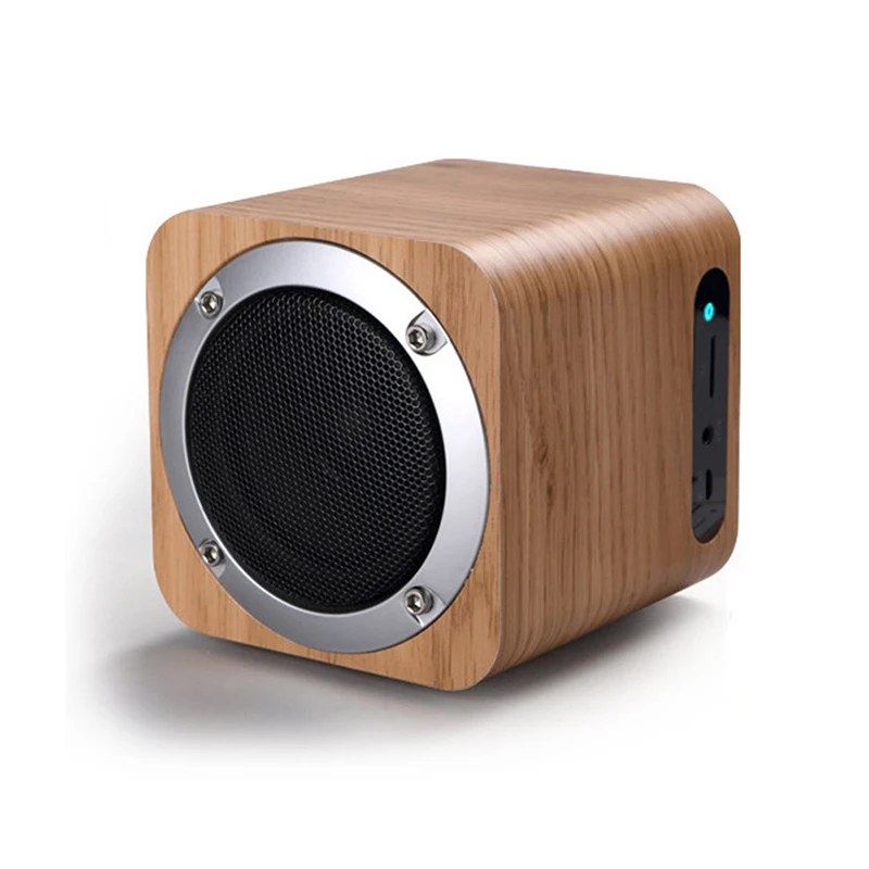 

Wireless Mini Wooden BT Speaker Support TF Card And FM Radio Mobile Music Speaker