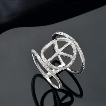 

DY 925 Sterling Silver Ring Micro Pave Clear Cubic Zirconia Unique Finger Ring For Women Fashion Accessories Classic Jewelry