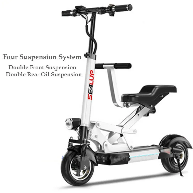 Discount Electric Scooter Adults With Seat Electric Scooters With Suspension System 10 Inch 500W 48V Portable Foldable Electric Scooter 11