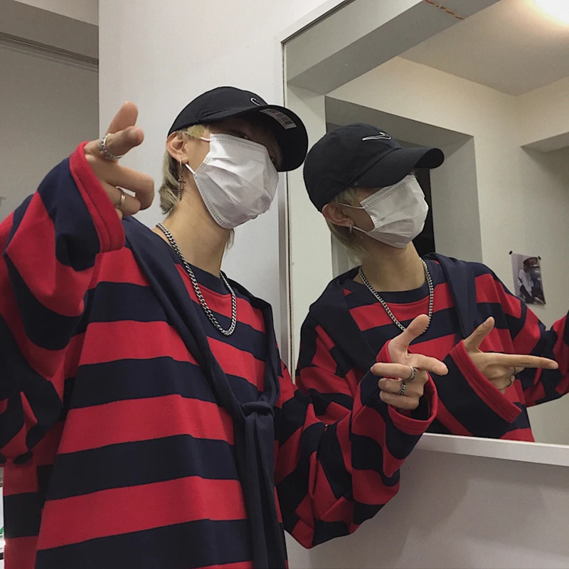 men clothes 2019 fall minimalist Retro Gingham Long sleeve backstreet boys men's T-shirts Loose Elegant Oversized Chambray Red men clothes 2019 fall minimalist Retro Gingham Long sleeve backstreet boys men's T-shirts Loose Elegant Oversized Chambray Red