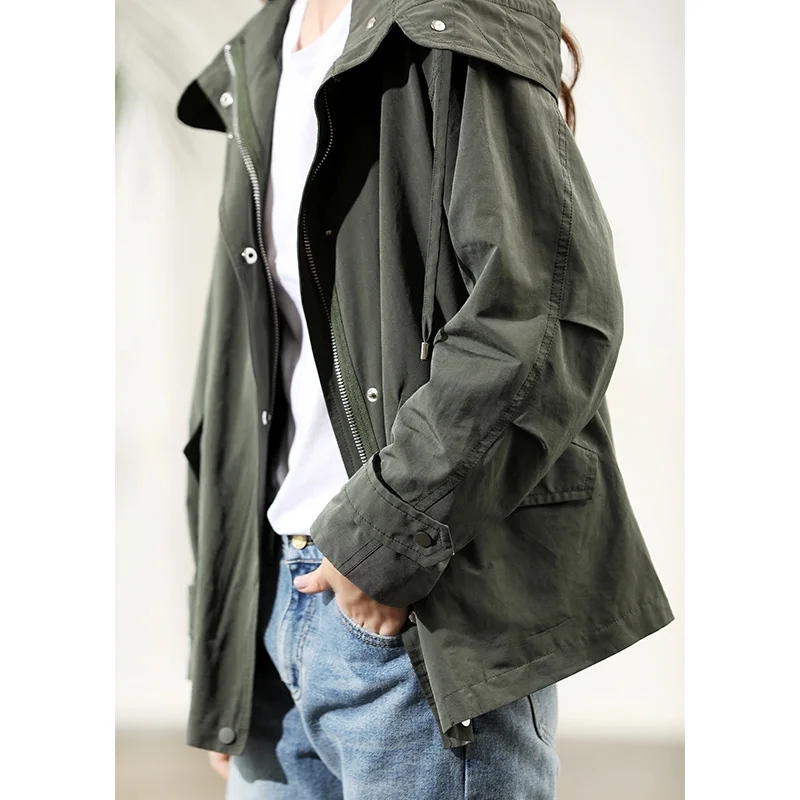 Yangxun осень китайский стиль Windcheater с капюшоном Windcheater для женщин Windcheater Тренч ZHI81398