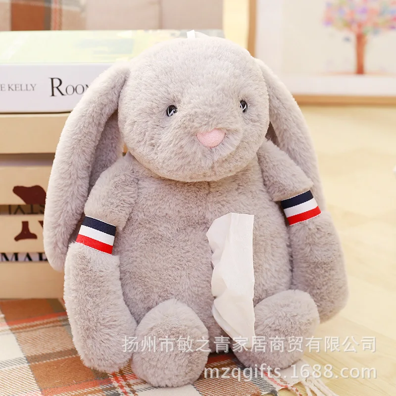 

Plush Doll Big Ear Rabbit Adorable Rabbit Tissue Box Furnishings 4-Color Selectable