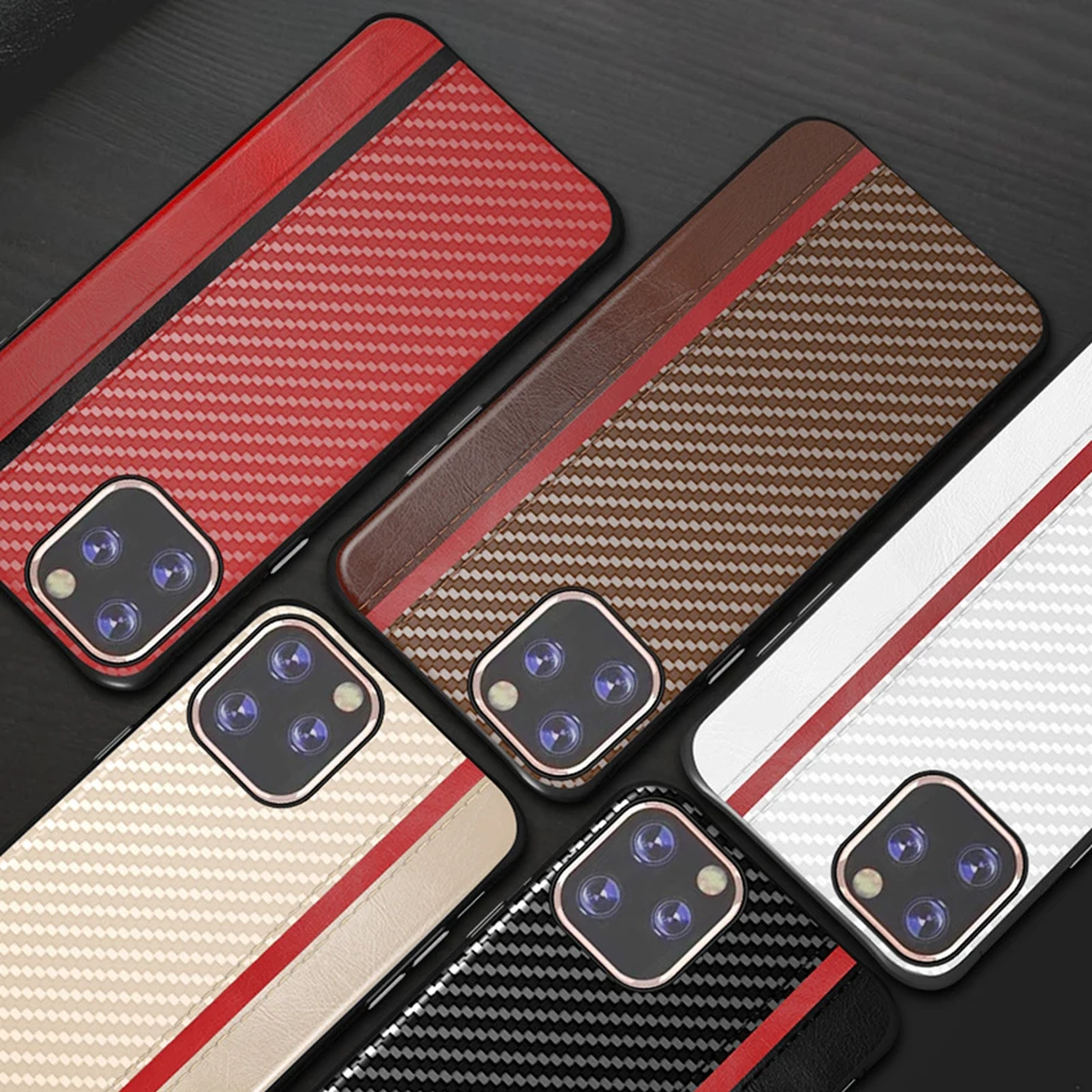 Eqvvol бизнес из искусственной кожи чехол для iPhone 11 Pro MAX X XR XS 8 7 6 6s Plus углеродное волокно Сращивание Капа Coque для iPhone 8 X крышка
