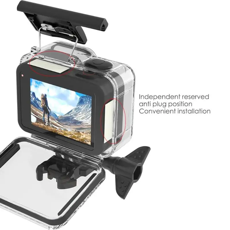 60 м подводный водонепроницаемый чехол для Gopro Hero 8 Черный Спортивная камера подключение автоспуска штатив велосипедный стенд присоска