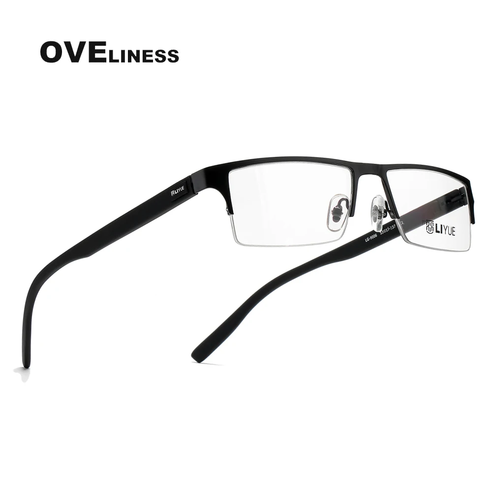 

2020 Square men's eyeglasses frames eye glasses frame for men Optical Fashion Myopia Prescription Half Metal Spectacles eyewear