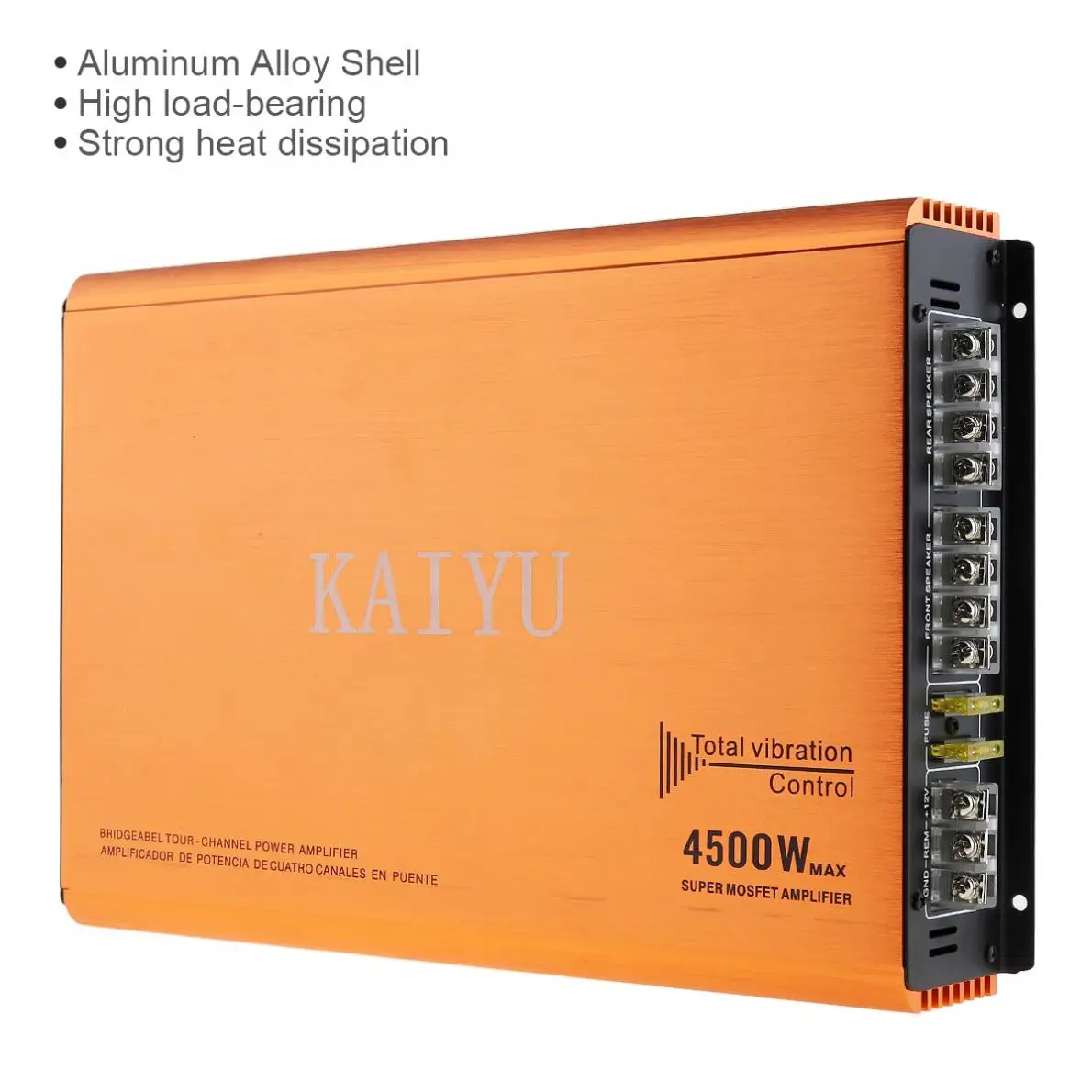 4500W High Power Car Amplifier Class AB Digital 4 Channel Aluminum Alloy Car Stereo Amplifiers for Auto Home