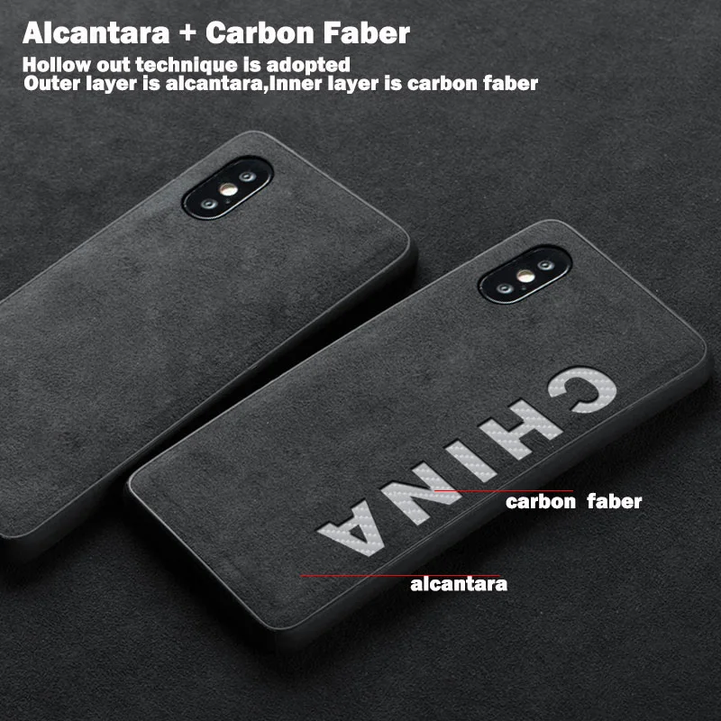 

Luxury Leather Alcantara Carbon Fiber Protect Cover Case For Sumsang Apple iPhone 7 8 Plus X Xr XS 11 Pro Max Luxury phone case