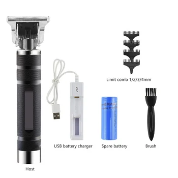 

Portable metal electric professional T-type external cordless trimmer wireless hair clipper set USB hair clipper hair trimmer