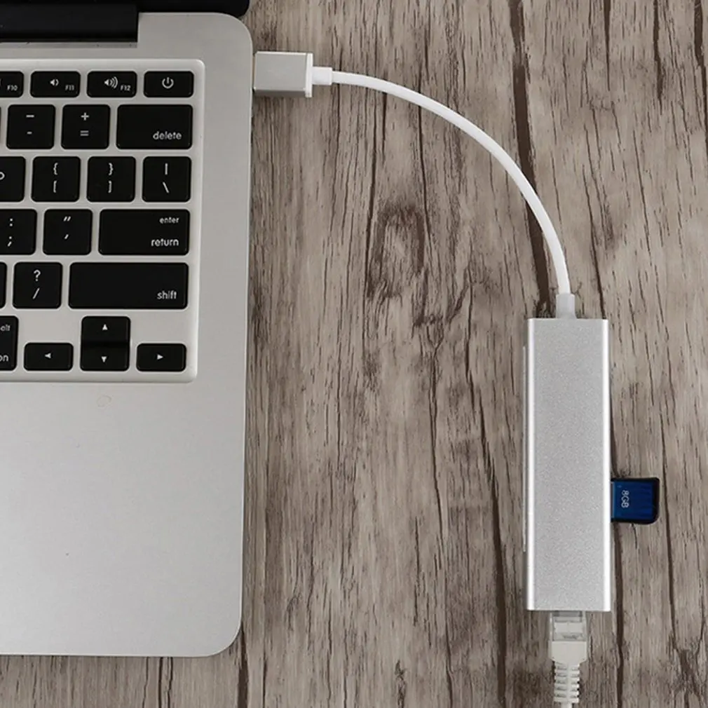 Praktische 3 Poorten USB 3.0 Gigabit Ethernet Lan RJ45 Netwerk Adapter Hub 1000Mbps voor Mac PC Hoge Prestaties Praktische 3 Poorten USB 3.0 Gigabit Ethernet Lan RJ45 Netwerk Adapter Hub 1000Mbps voor Mac PC Hoge Prestaties