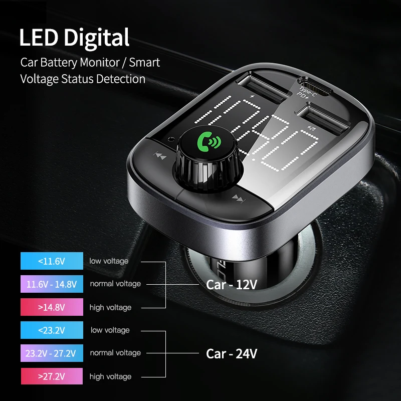 FLOVEME Quick Charge 3 0 USB Car Charger QC3 0 Bluetooth FM Transmitter Car Kit For 4