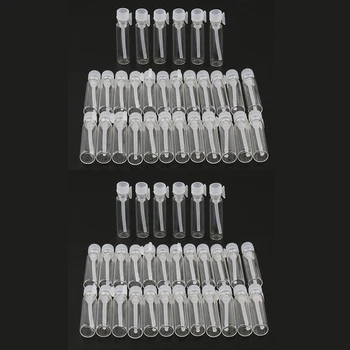 

60X, Refillable Trial Vials, Clear Glass Sample Bottles, Mini Tiny Empty Jars Cannings, Sample Storage Containers Vials Jars