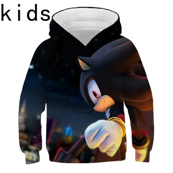 

Sonic 2019 Children Cartoon Tracksuit boys girls Sportswear Clothes Autumn thin Pullover Hooded Sweatshirts kids clothing new