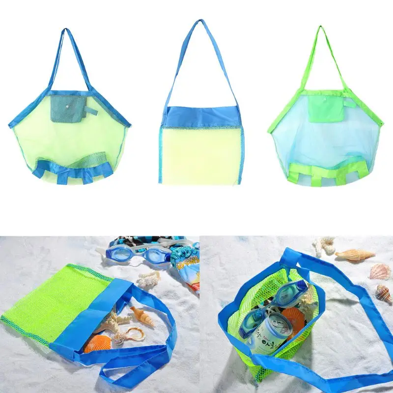  Children Sand Away Protable Mesh Bag Kids Beach Toys Clothes Towel Bag Baby Toy Storage Sundries Ba