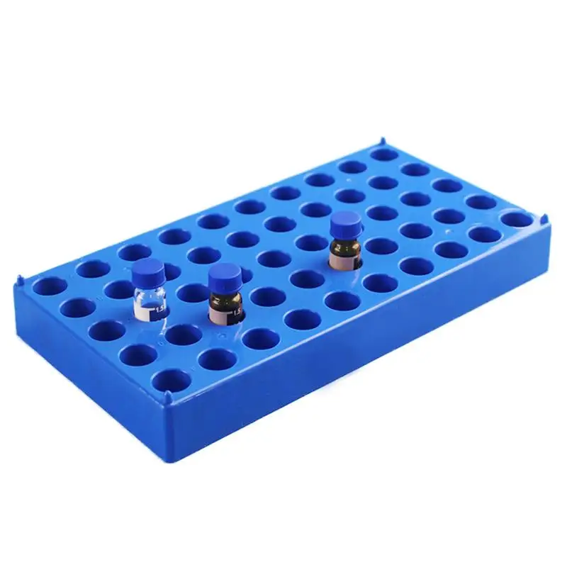 IKEME 2PCS Plastc Vial Rack 50 Holds Diameter Suitable For 12mm 1.5/2ml Vials Centrifuge Tube Racks Stackable Lab Supplies