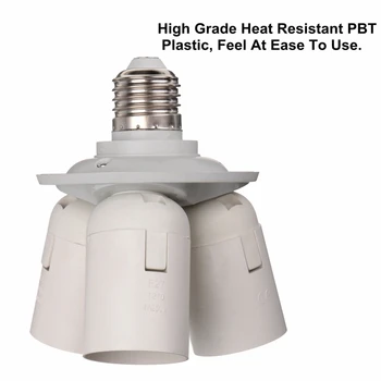 

4 in 1 Studio E27 bulb socket distributor adapter PBT white stable and durable