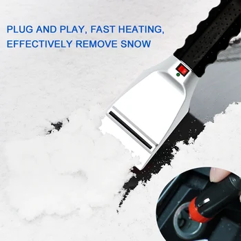 

12V Car Automatic Heating Snow Shovel Protable Heating Car Ice Scraper Smoke-lighter Plug Snow Scraper For Car Truck SUV