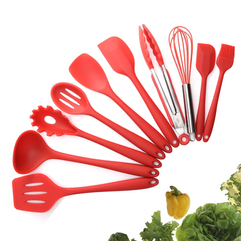 

10 Pcs Heat Resistant Silicone Cookware Set Nonstick Cooking Tools Kitchen Baking Tool Kit Utensils Kitchen Accessories