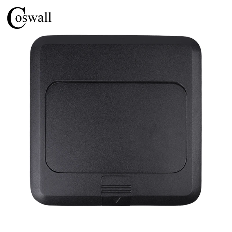  Coswall todo el Panel negro de aluminio Slow Pop Up Floor Socket 16A francés estándar toma de corri
