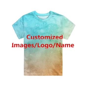 

HYCOOL Customuized Image Name Logo Children Boys Girls Tops Tees 3D Print Design Funny T-Shirts Kids Casual Clothes For Toddler