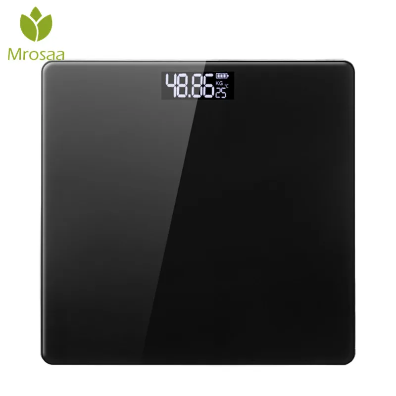 

Body Fat Scale Black Bathroom Smart Weighing Scales USB Charge Digital LCD Display Floor Body Weight Scale Balance 180KG/50G