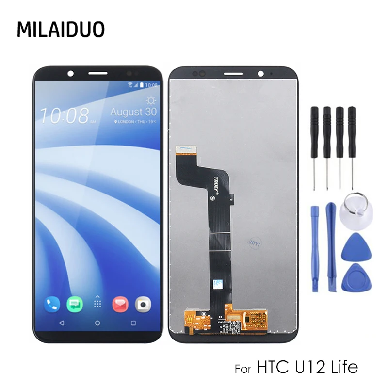 ЖК-дисплей для htc U12 Life 6 0 ''lcd кодирующий преобразователь сенсорного экрана в