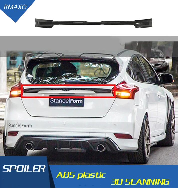 Для Ford Focus спойлер на крыше FS 1 ABS Материал заднее крыло автомобиля праймер цвет задний спойлер для Ford Focus спойлер на крышу 2012