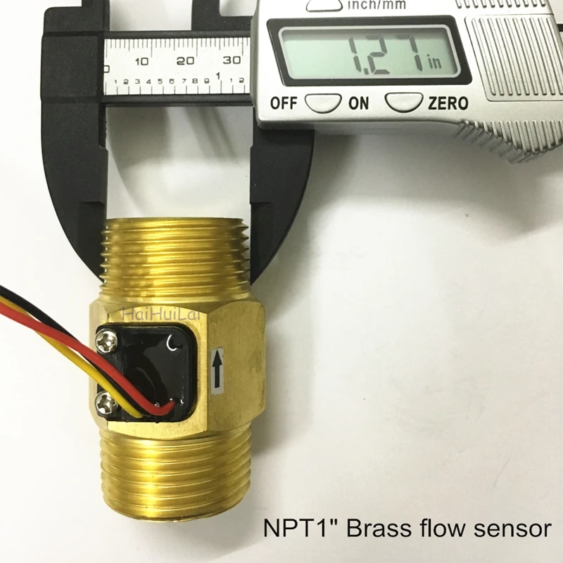 NPT 1" Tapered pipe or BSP1" thread Brass Hall effect Turbine flow sensor meter