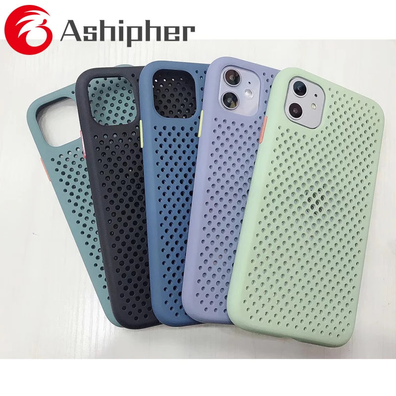 For iPhone 11 Phone Case Solid Pro X XR XS Max 8 7 6 6s Plus Hollow Out Heat Dissipation Soft TPU Cover | Мобильные телефоны и