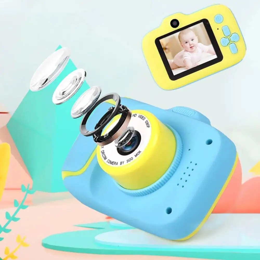 Anti-fall Mini Kids digital camera HD 1080P Cameras Video Toy Cartoon Cute Camera Photography for Kids Gift Children Camera