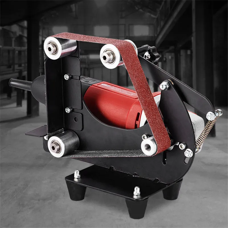 

220V Mini Belt Machine Angular Grinding Belt Head Polisher Machine Annex Angle Grinder Conversion Belt Frame Polishing Tools