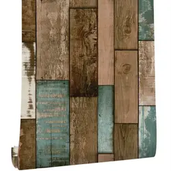 Vintage Wood Grain Peel and Stick Waterproof Wallpaper - 1mx45cm (5)