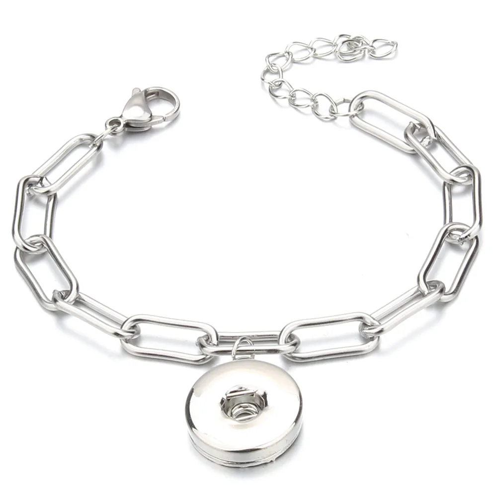 New Snap Jewelry Stainless Steel Snap Button Bracelets for Women Party Gift Fit 12mm 18mm Snap