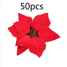 50 шт. дерево свадьба DIY Подарок Рождественские украшения большие Poinsettia аксессуары Искусственные цветы дом Декор Скрапбукинг Вечерние