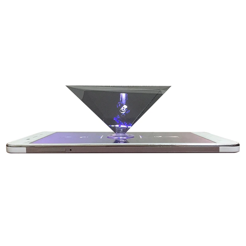 1pc Mini 3D Hologram Pyramid Display Projector Video Stand Universal For Xiaomi Huawei Holographic 3D Mobile Phone Projector