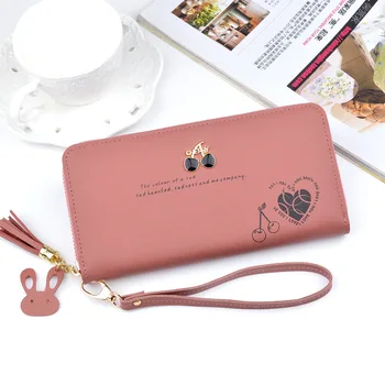 

Women's Wallet Simple New Fashion 2020 Purses Zipper Tassel Female Wallet Card Holder Long Section Money Bag Wild Women Purses