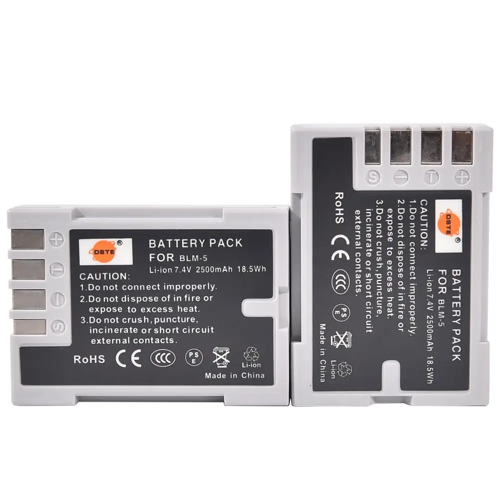 DSTE 2PCS PS BLM5 BLM 5 Battery for Olympus C 8080 C 7070 C 5060 E1