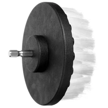 

White Drill Brush Attachment For Cleaning Carpet Leather And Upholstery 4 Inch